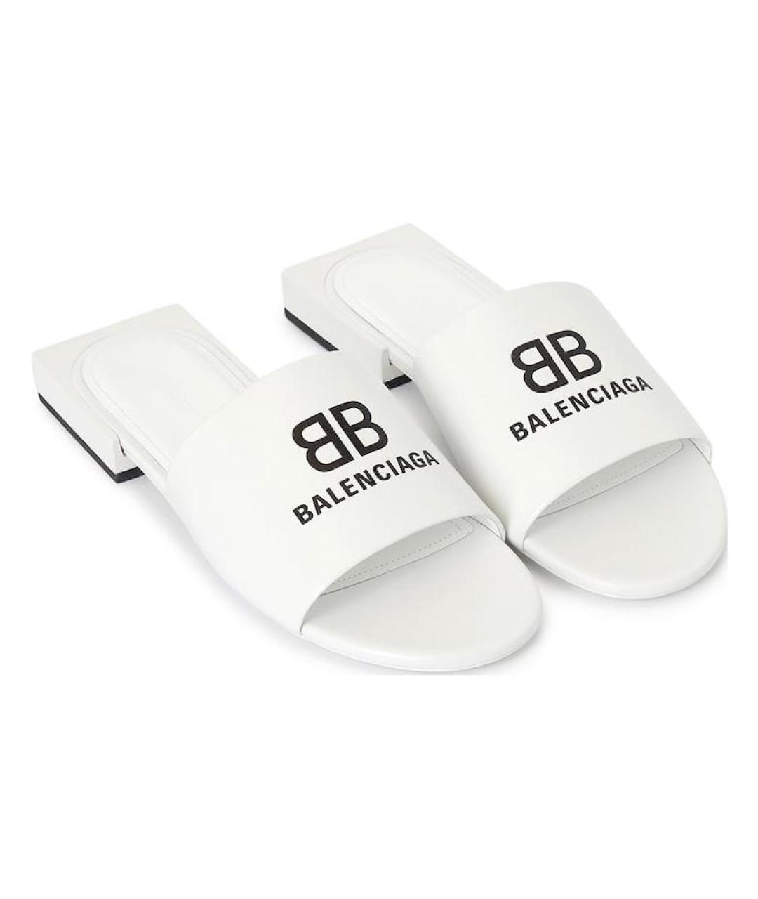 BALENCIAGA Белые кожаные сандалии, фото 2