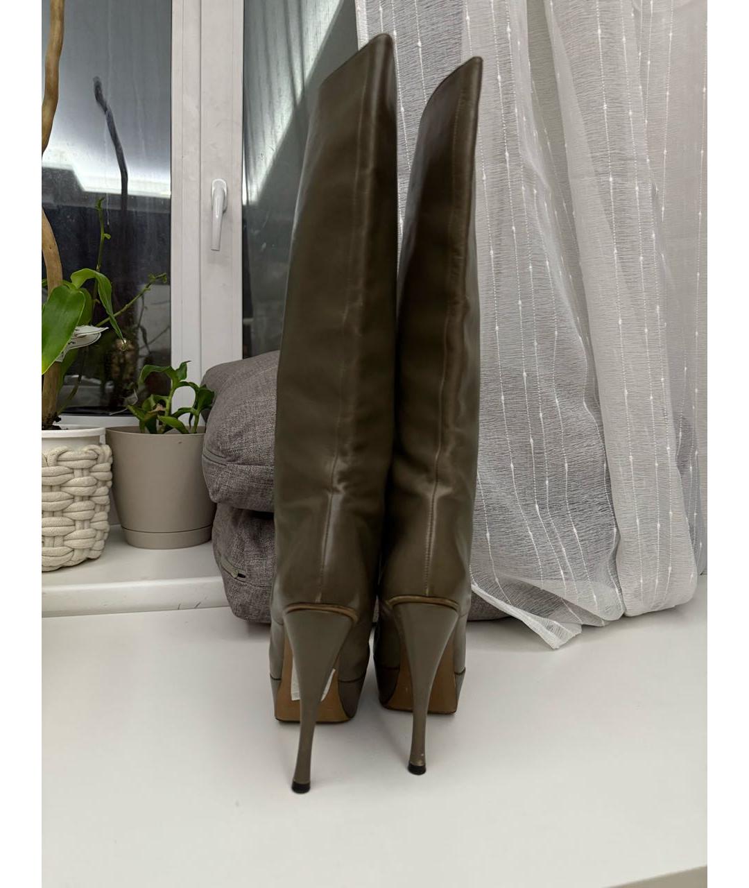 MARNI Антрацитовые кожаные сапоги, фото 4