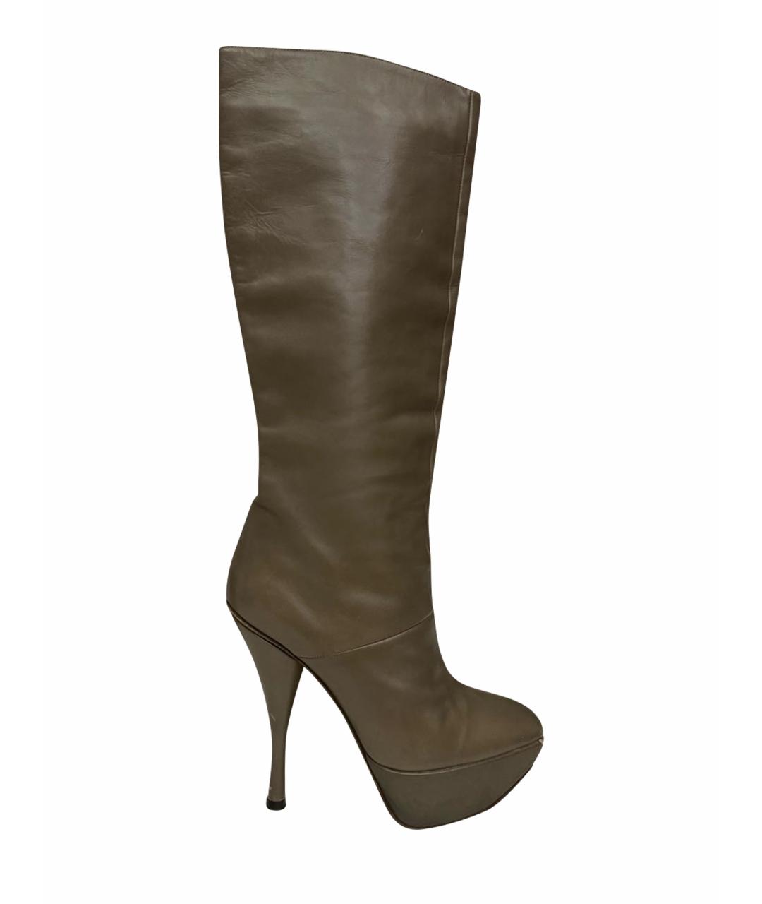 MARNI Антрацитовые кожаные сапоги, фото 1