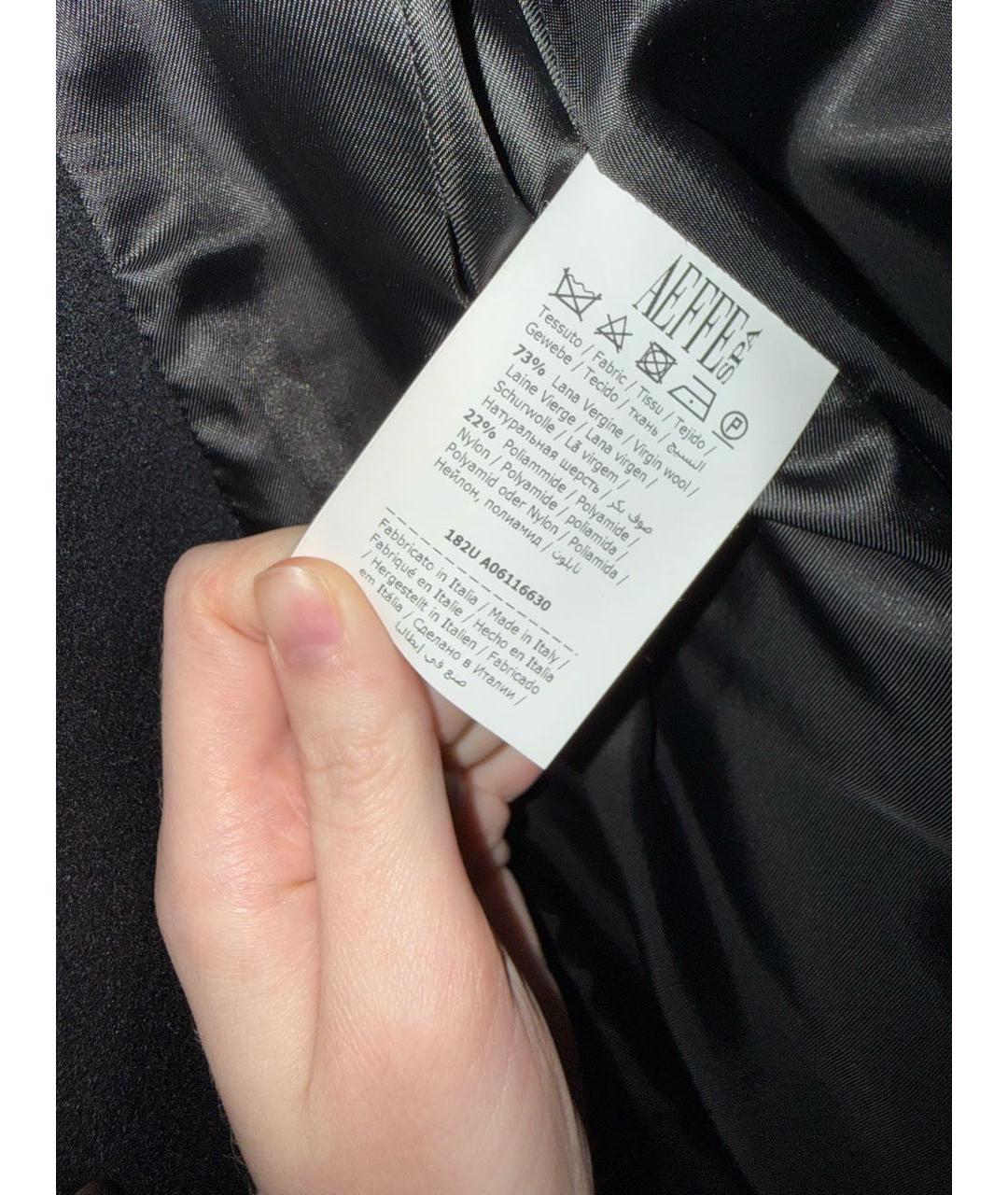 ALBERTA FERRETTI Черное шерстяное пальто, фото 5