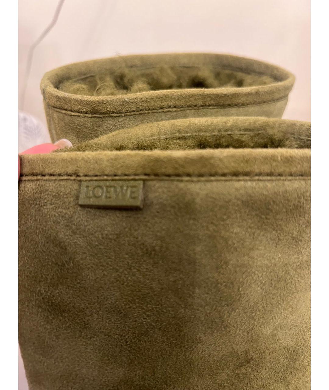 LOEWE Хаки замшевые полусапоги, фото 6