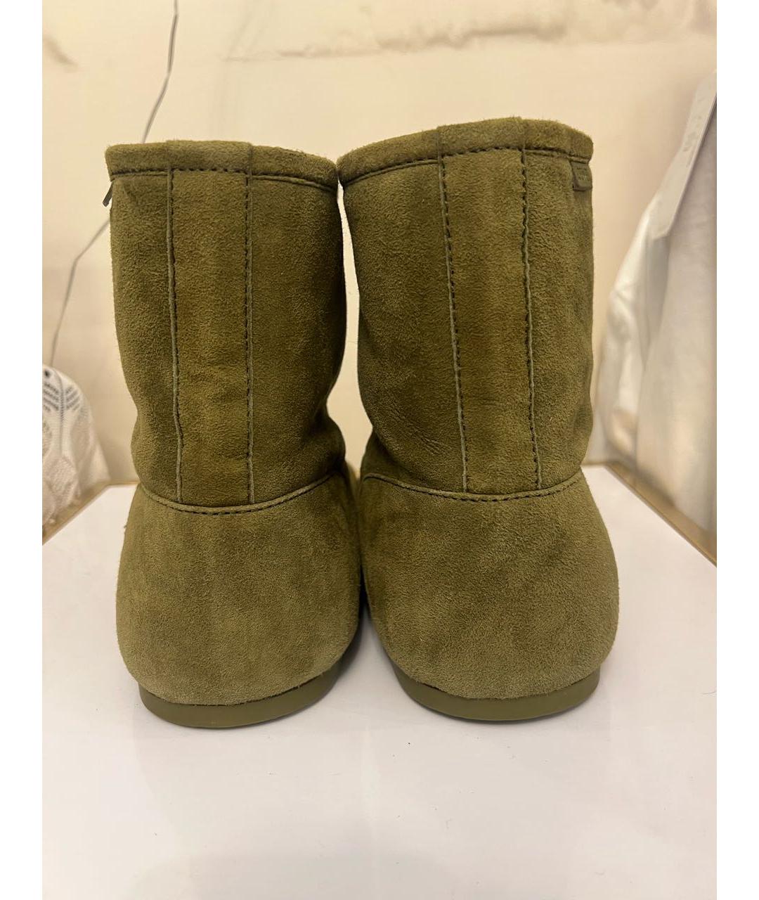LOEWE Хаки замшевые полусапоги, фото 3