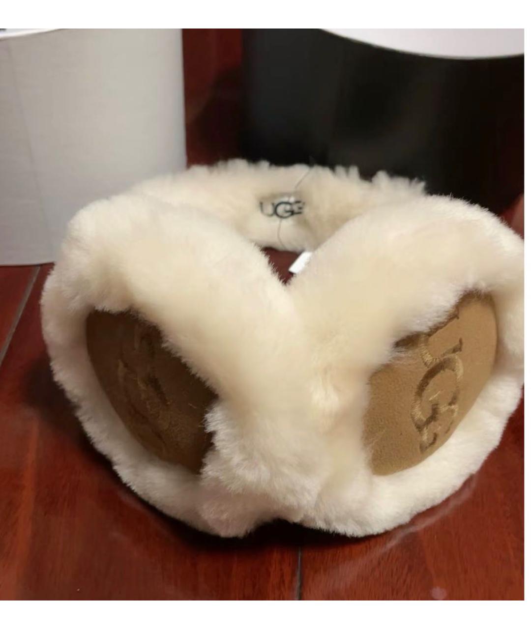 UGG AUSTRALIA Бежевые шерстяные наушники, фото 5
