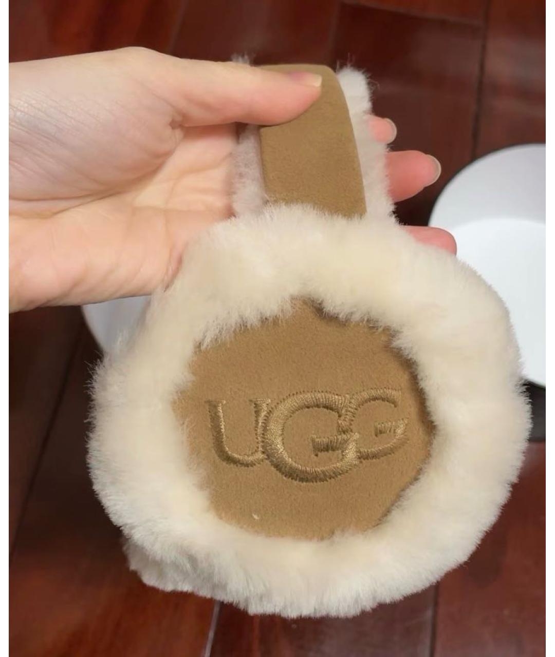 UGG AUSTRALIA Бежевые шерстяные наушники, фото 4