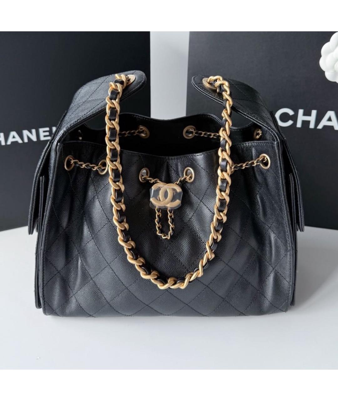 CHANEL Серая кожаная сумка тоут, фото 7