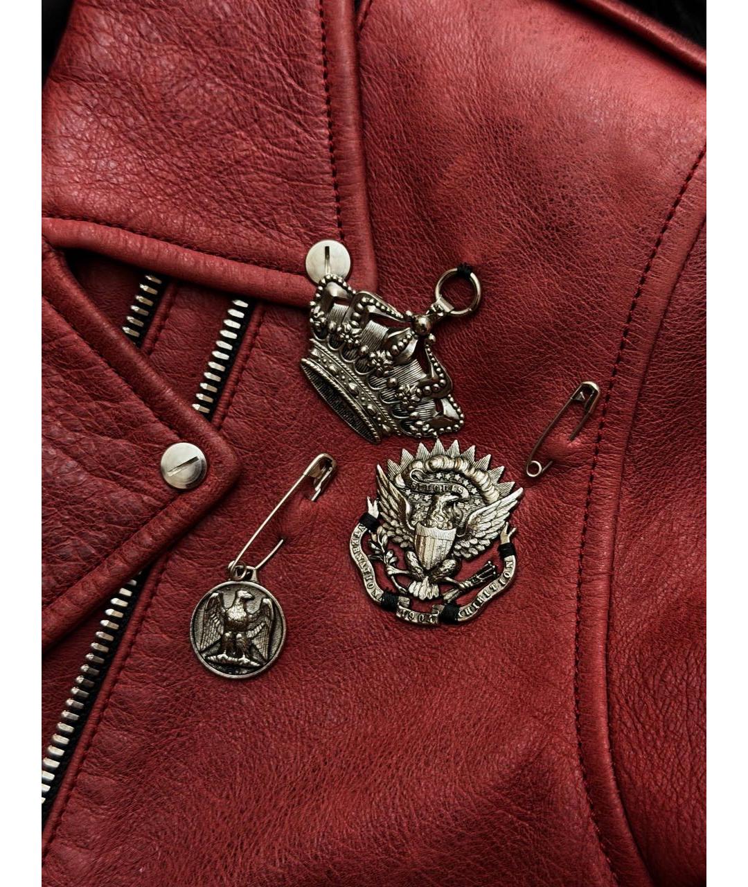 BALMAIN Бордовая кожаная куртка, фото 4