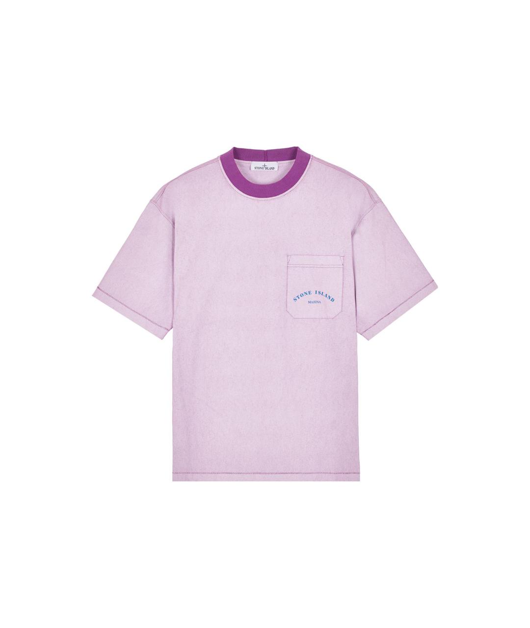 STONE ISLAND Фиолетовая хлопковая футболка, фото 3