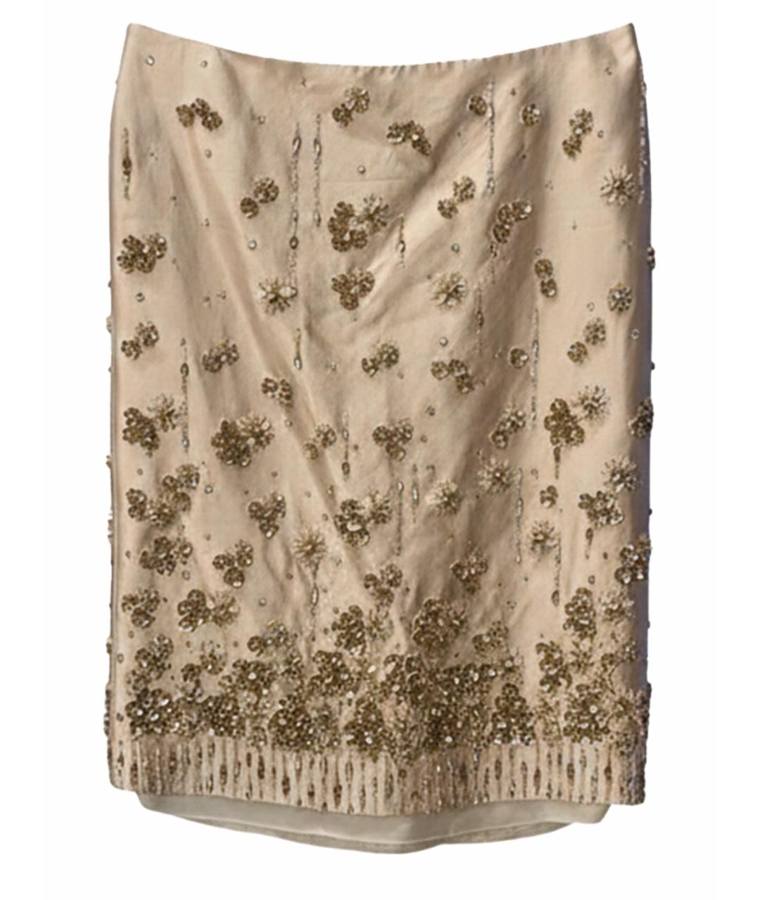 MIU MIU Бежевая юбка миди, фото 1