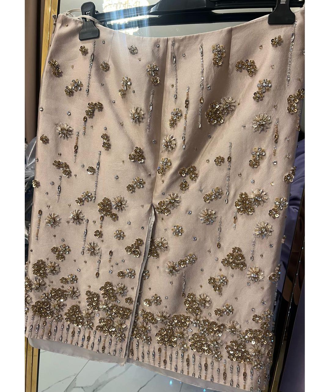 MIU MIU Бежевая юбка миди, фото 3