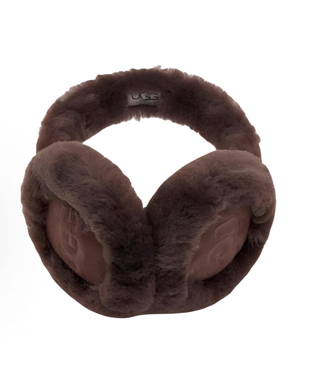 UGG AUSTRALIA Коричневые шерстяные наушники, фото 3