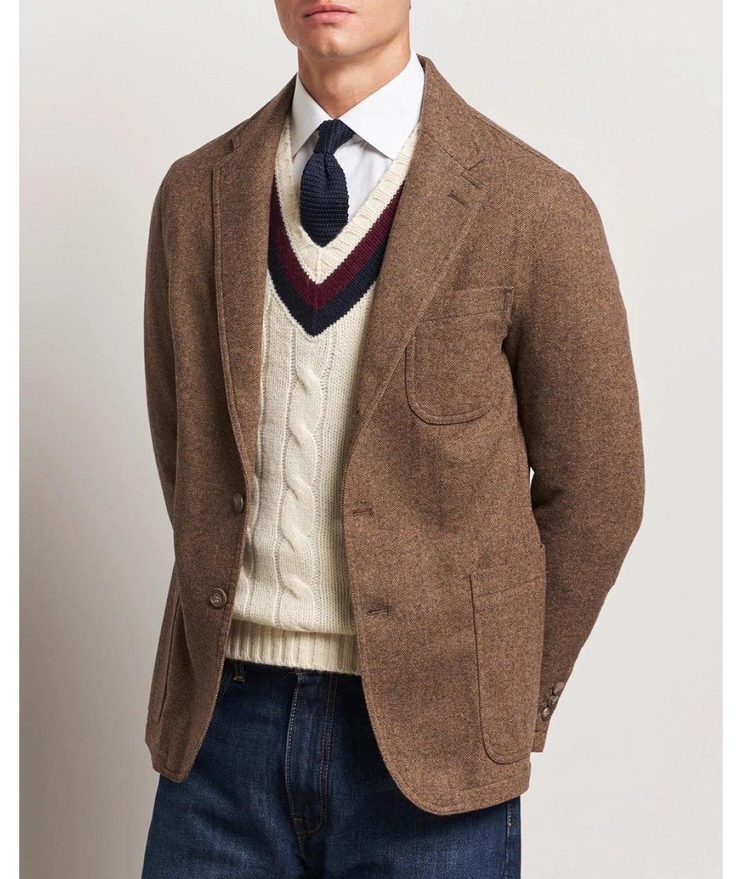 POLO RALPH LAUREN Коричневый шерстяной пиджак, фото 2
