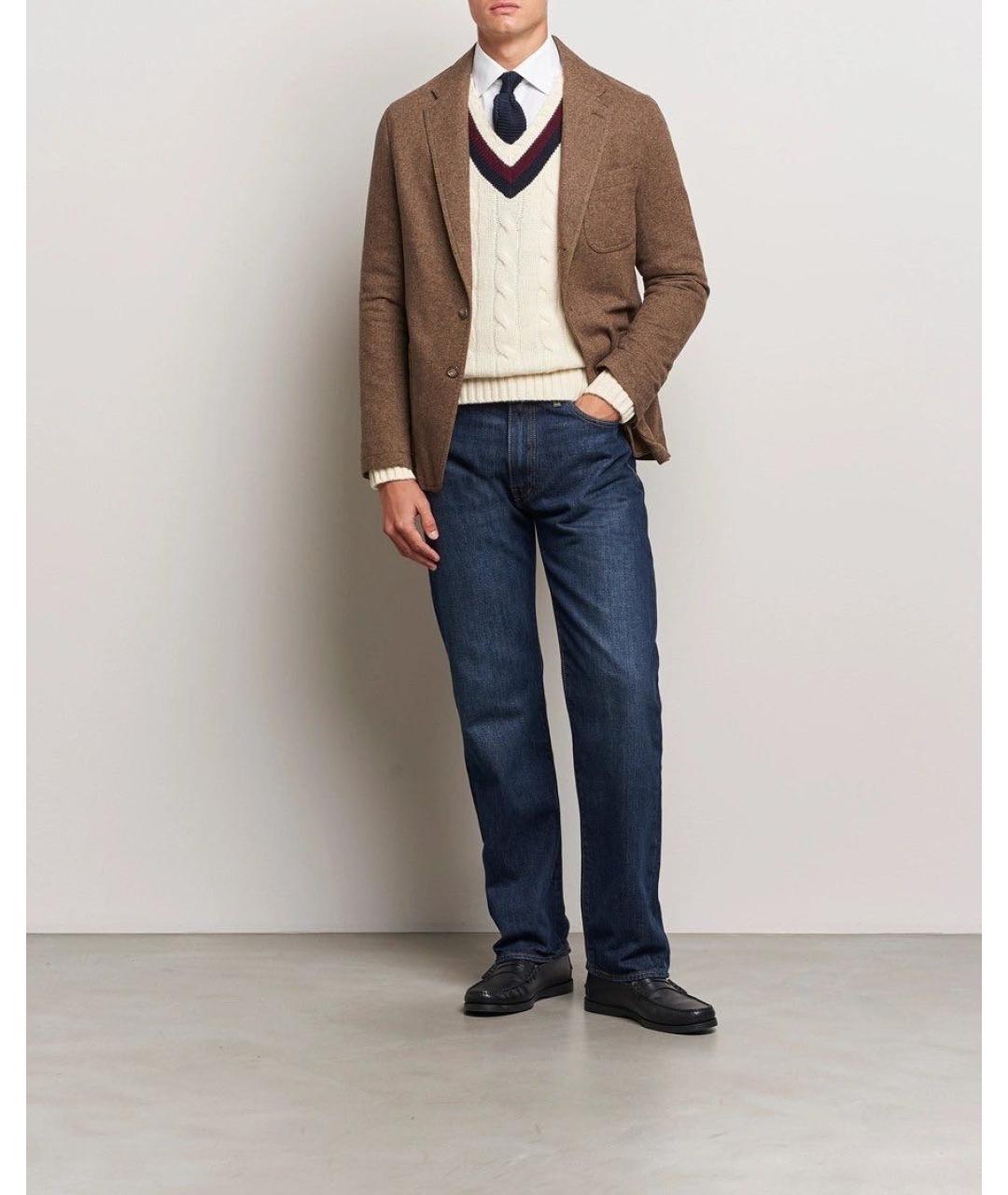 POLO RALPH LAUREN Коричневый шерстяной пиджак, фото 5