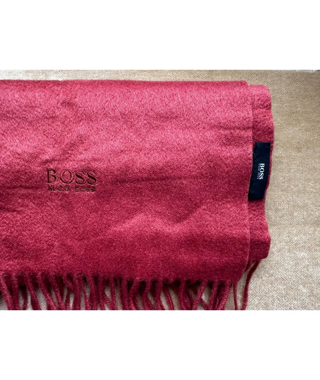 HUGO BOSS Коралловый кашемировый шарф, фото 4