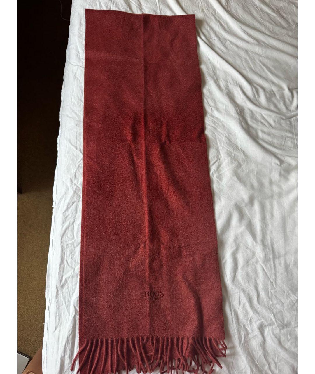 HUGO BOSS Коралловый кашемировый шарф, фото 3