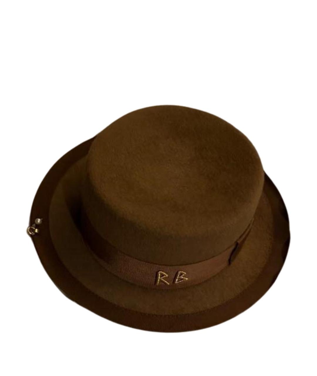 RUSLAN BAGINSKIY Коричневая шерстяная шляпа, фото 1