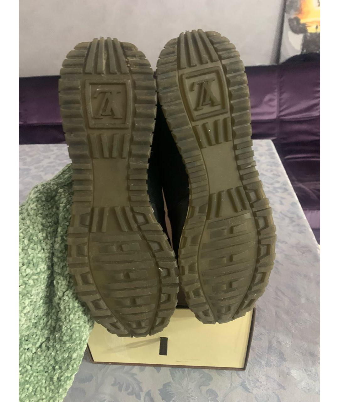 LOUIS VUITTON Черные кожаные низкие кроссовки / кеды, фото 5