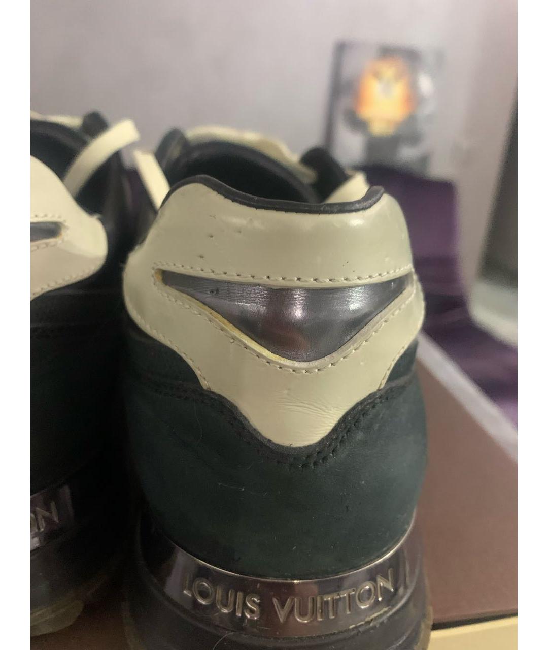 LOUIS VUITTON Черные кожаные низкие кроссовки / кеды, фото 7