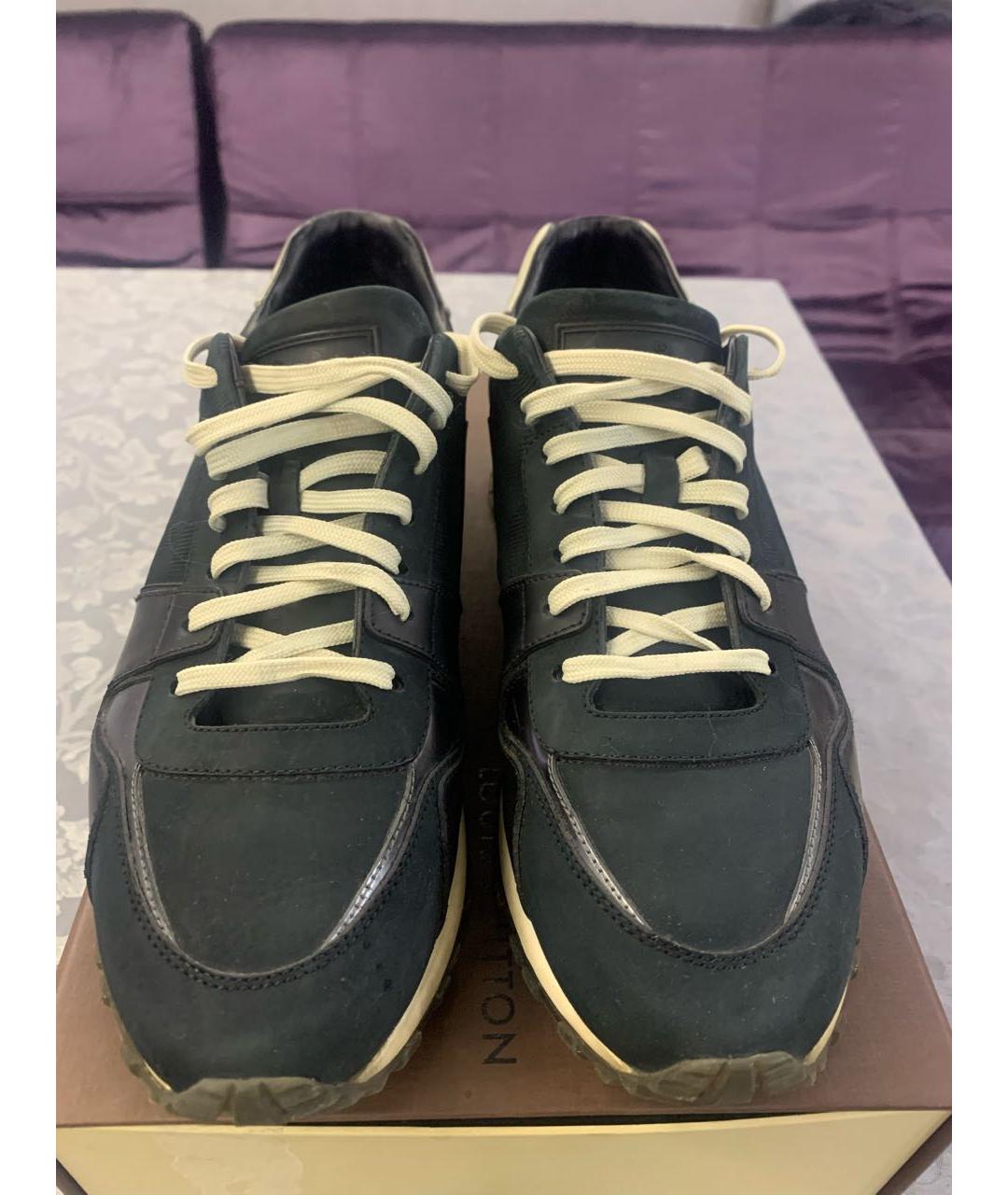 LOUIS VUITTON Черные кожаные низкие кроссовки / кеды, фото 2