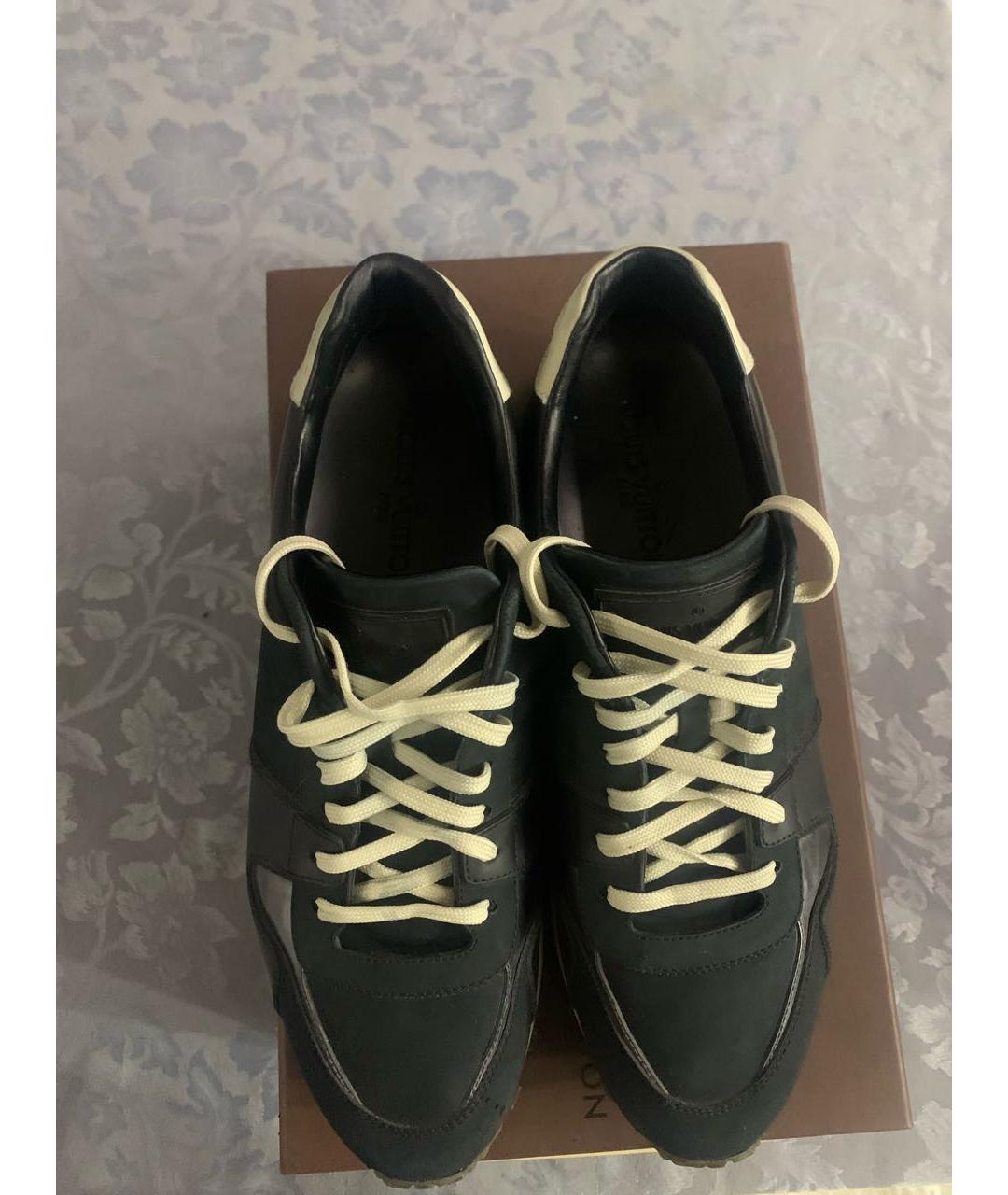 LOUIS VUITTON Черные кожаные низкие кроссовки / кеды, фото 3