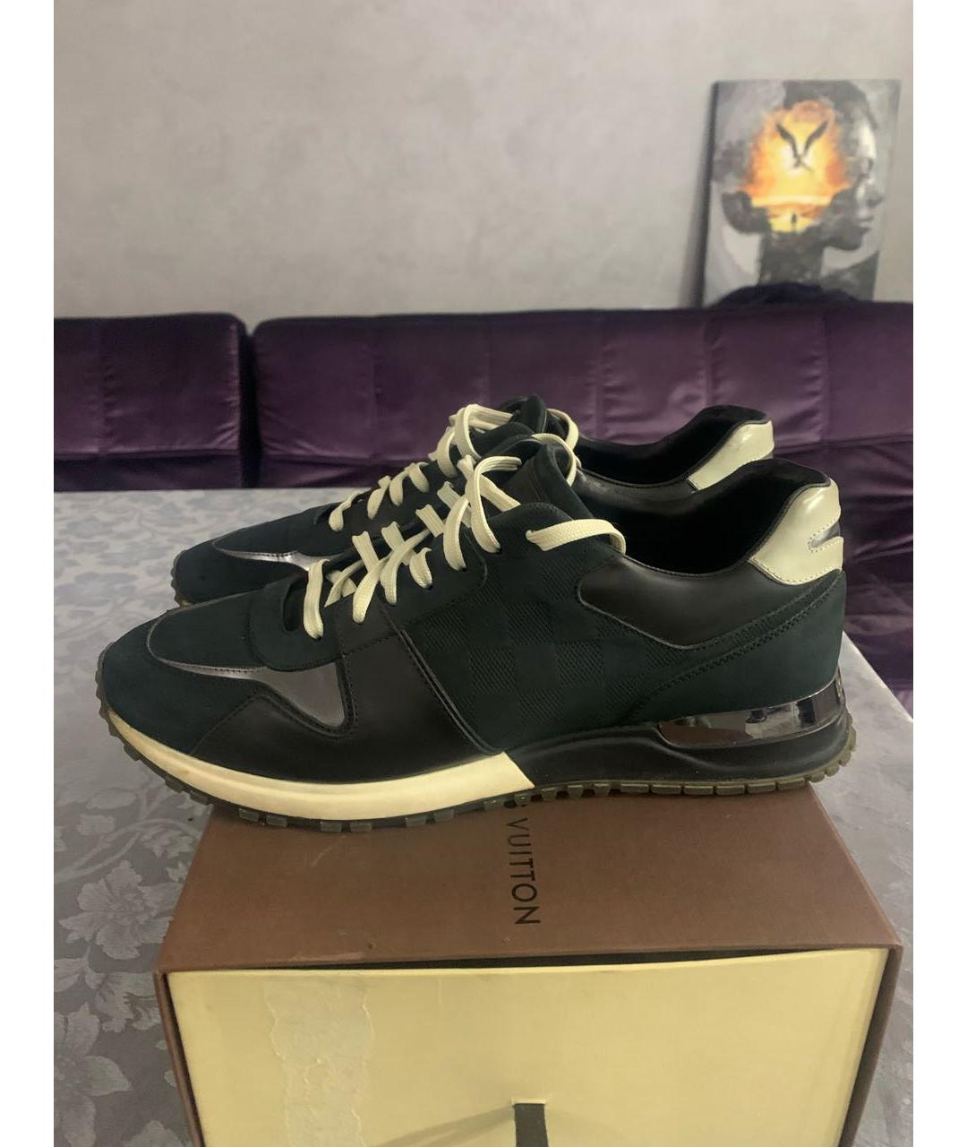 LOUIS VUITTON Черные кожаные низкие кроссовки / кеды, фото 9