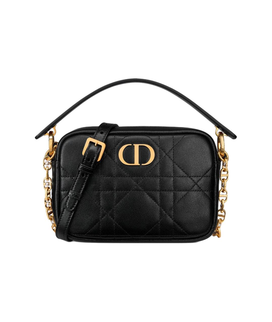 CHRISTIAN DIOR Черная кожаная сумка через плечо, фото 1