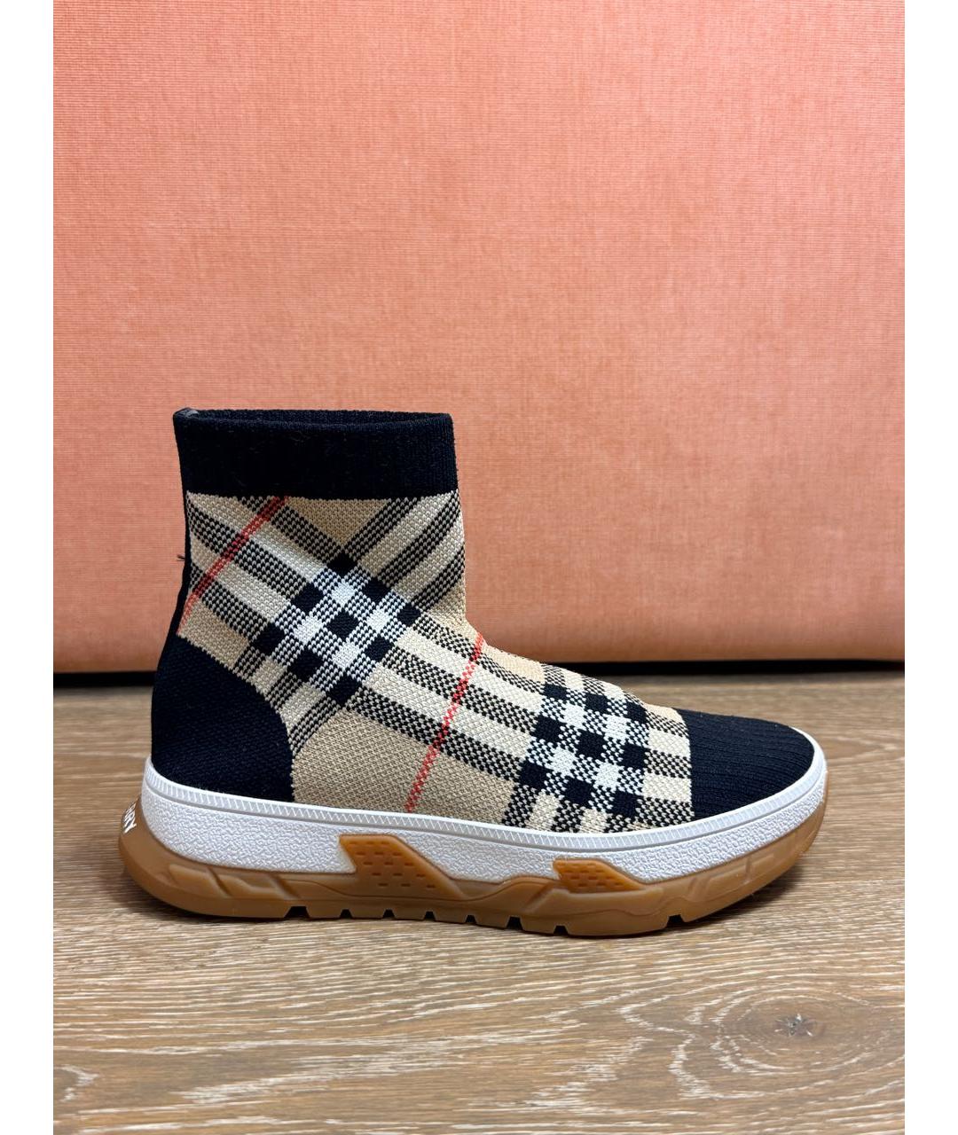 BURBERRY KIDS Бежевые текстильные кеды, фото 8