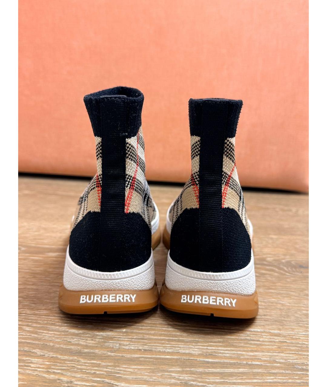 BURBERRY KIDS Бежевые текстильные кеды, фото 4