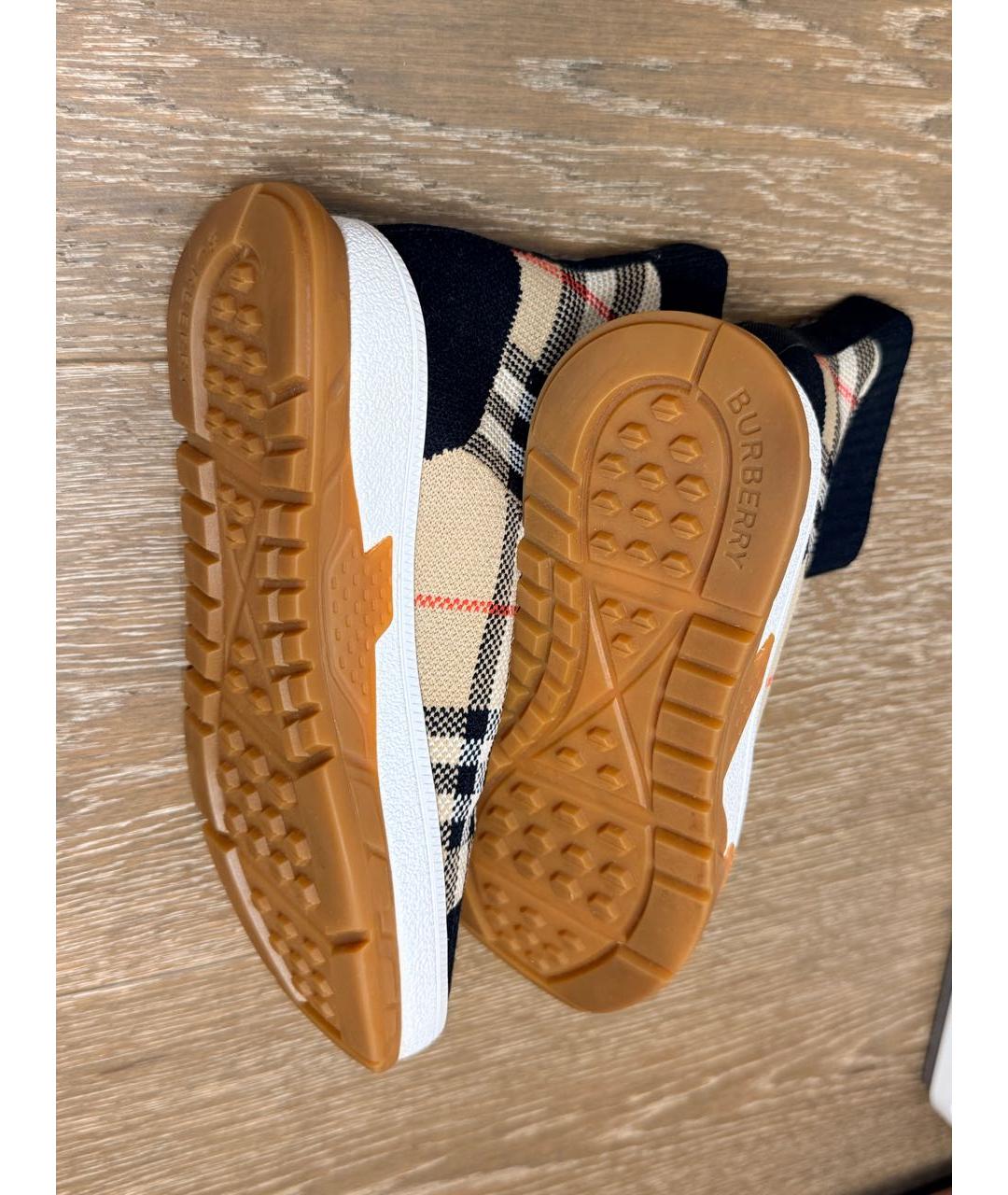 BURBERRY KIDS Бежевые текстильные кеды, фото 5