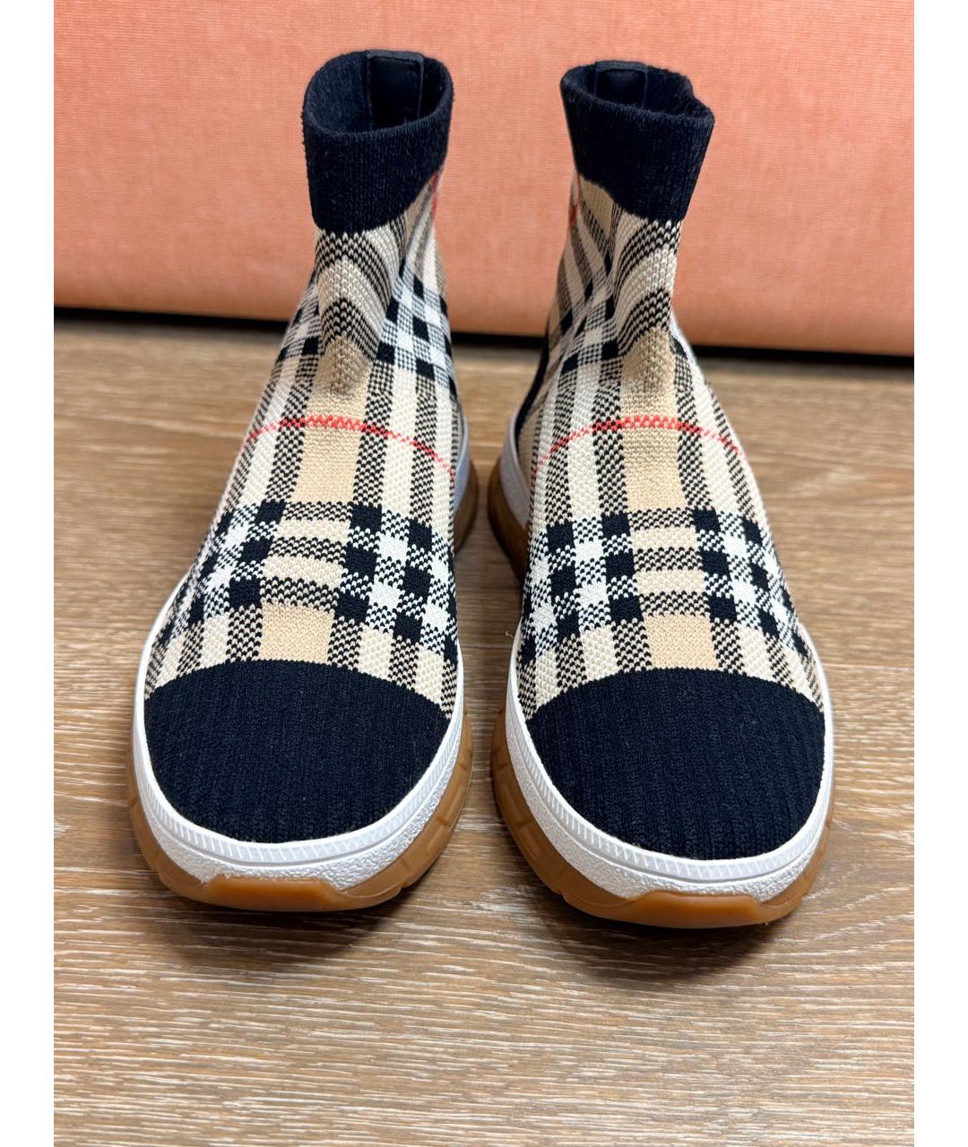 BURBERRY KIDS Бежевые текстильные кеды, фото 2