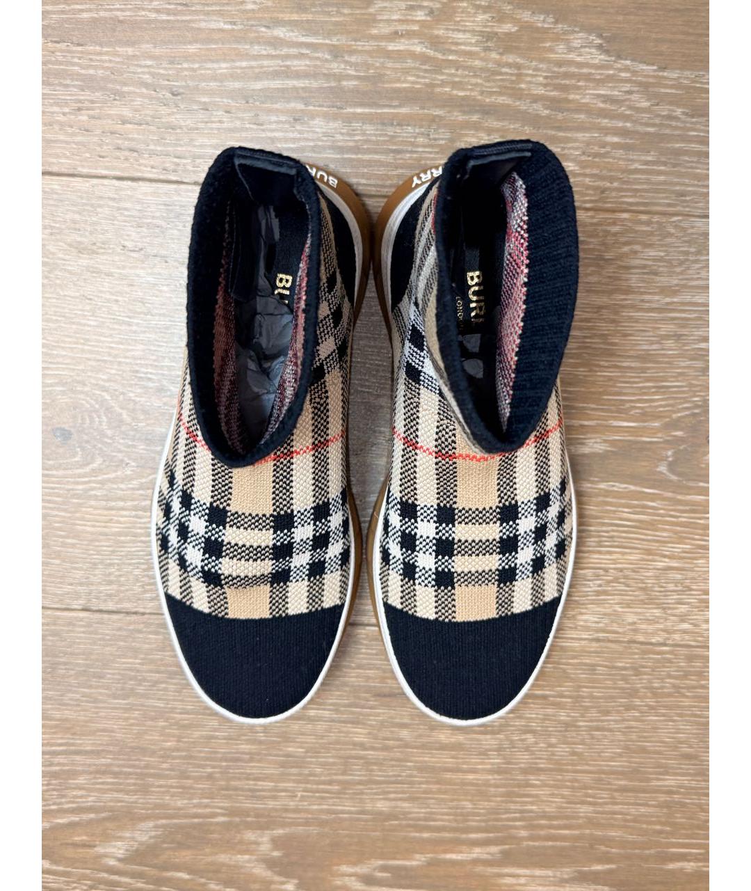 BURBERRY KIDS Бежевые текстильные кеды, фото 3