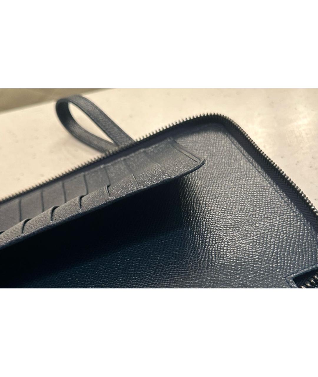 DOLCE&GABBANA Темно-синий кожаный кошелек, фото 5