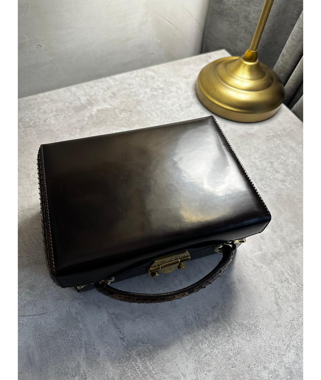 MARK CROSS Коричневая сумка с короткими ручками из экзотической кожи, фото 3