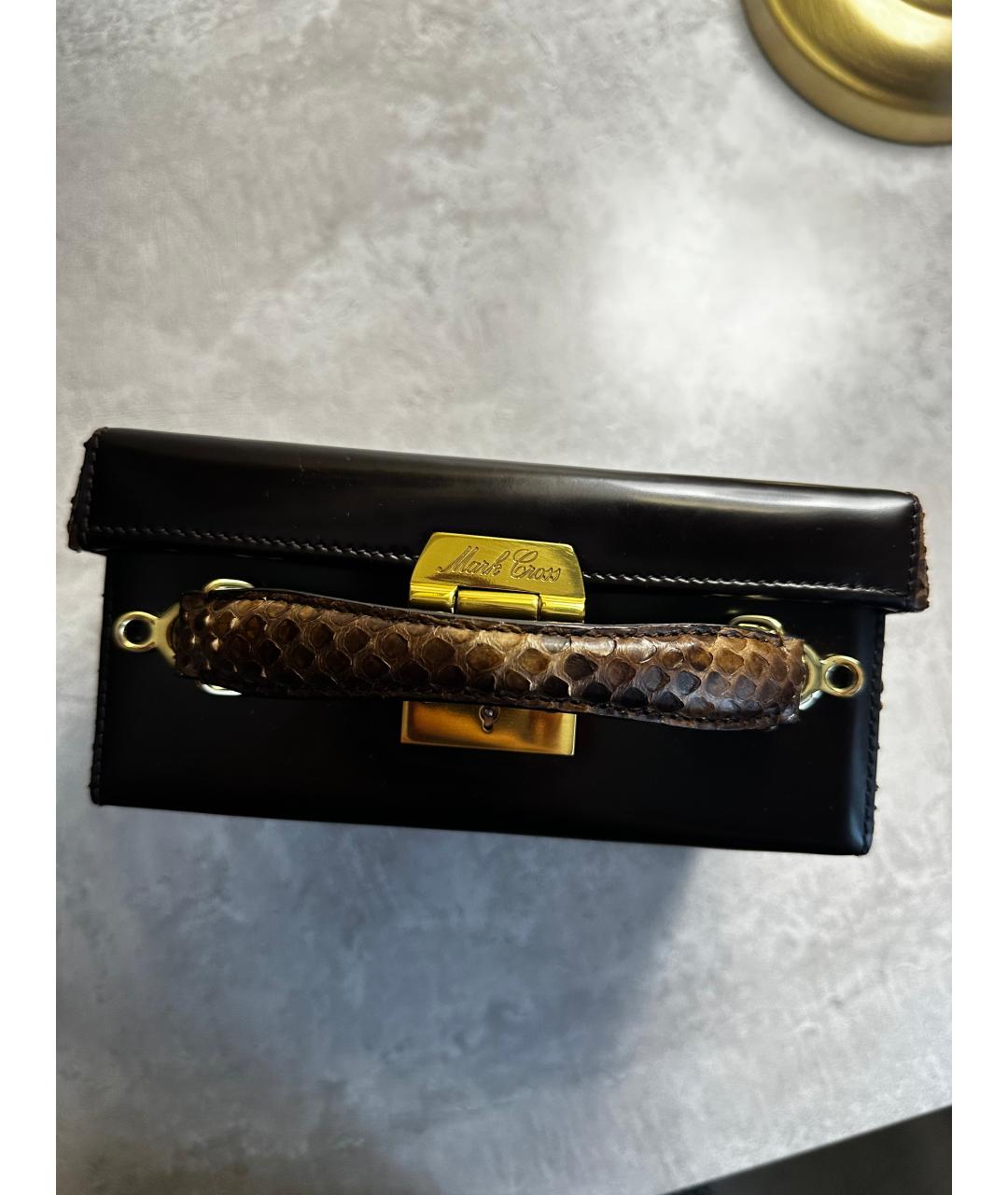 MARK CROSS Коричневая сумка с короткими ручками из экзотической кожи, фото 2