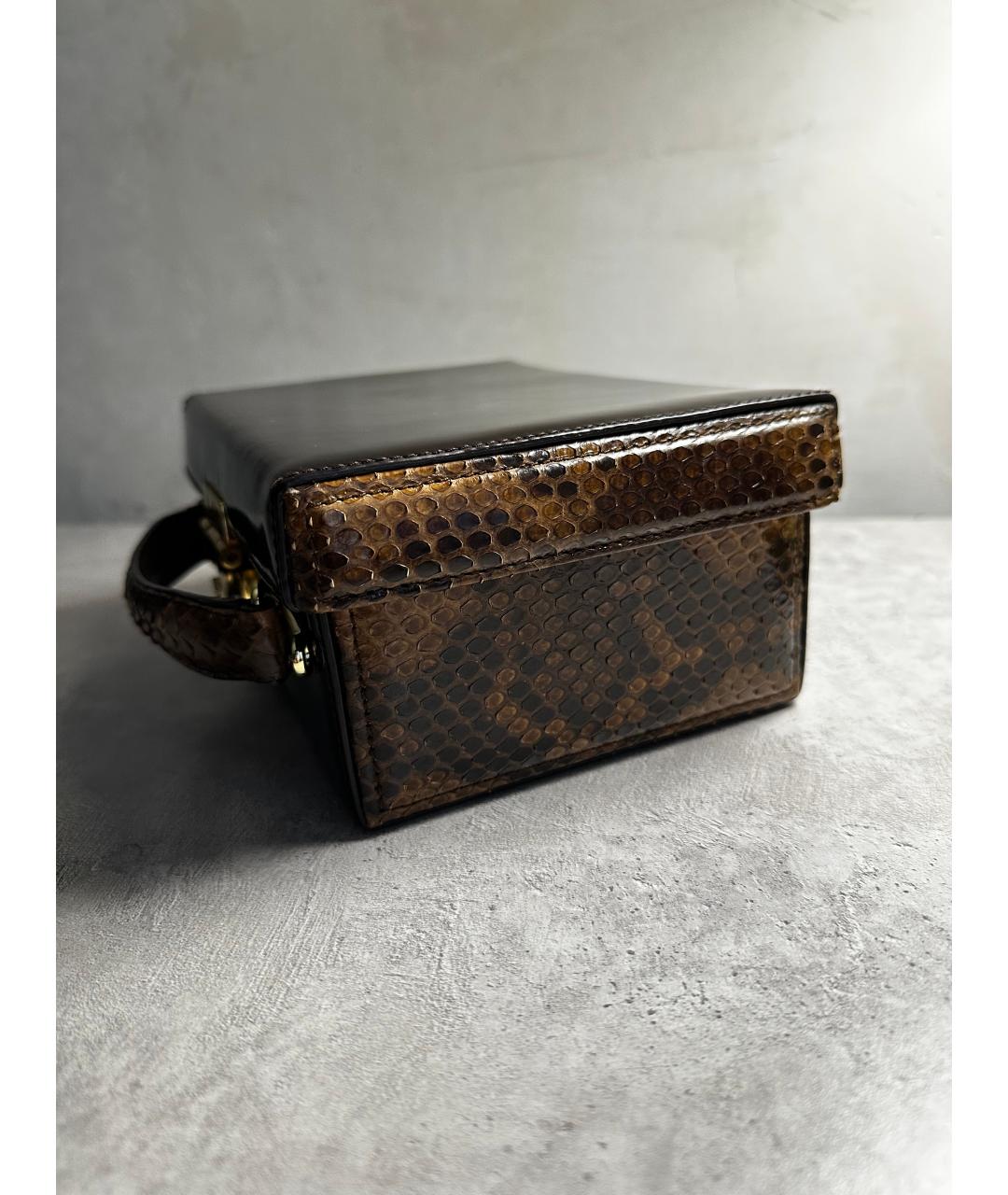 MARK CROSS Коричневая сумка с короткими ручками из экзотической кожи, фото 4