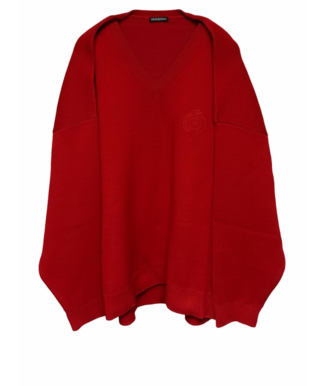 BALENCIAGA Красный хлопковый джемпер / свитер, фото 1