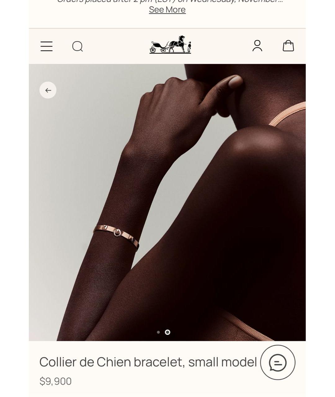 HERMES Золотой браслет из розового золота, фото 7