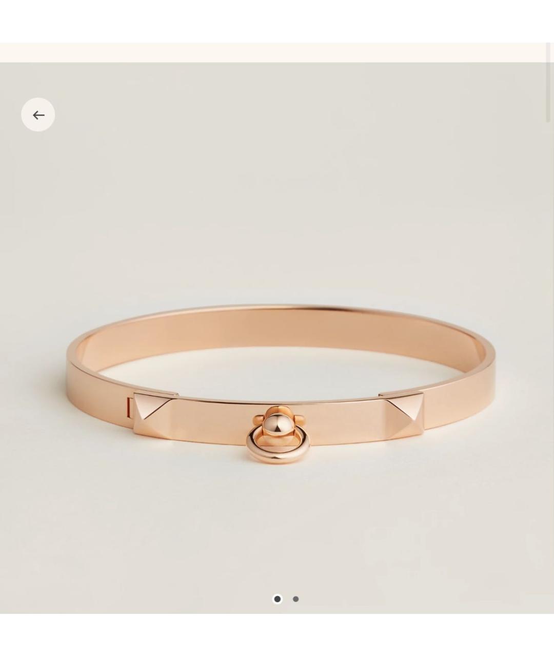 HERMES Золотой браслет из розового золота, фото 8