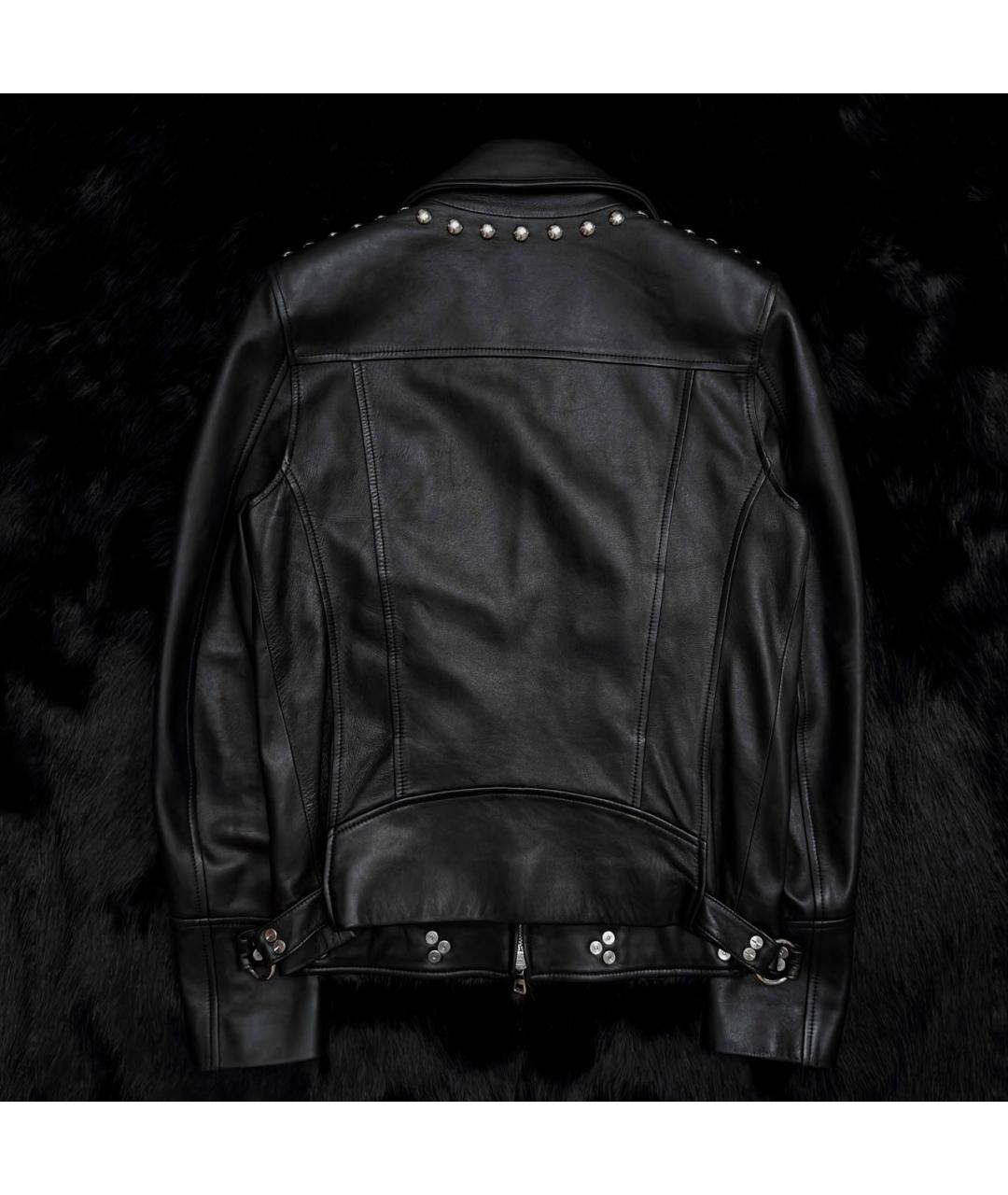 BALMAIN Черная кожаная куртка, фото 2