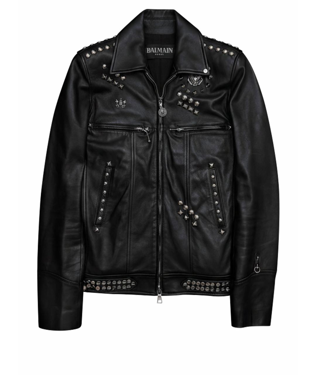 BALMAIN Черная кожаная куртка, фото 1