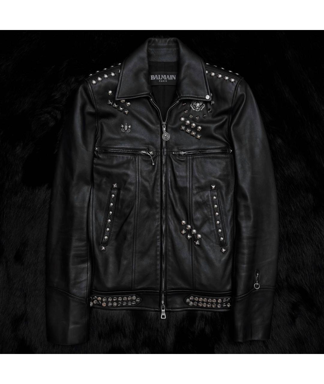BALMAIN Черная кожаная куртка, фото 7