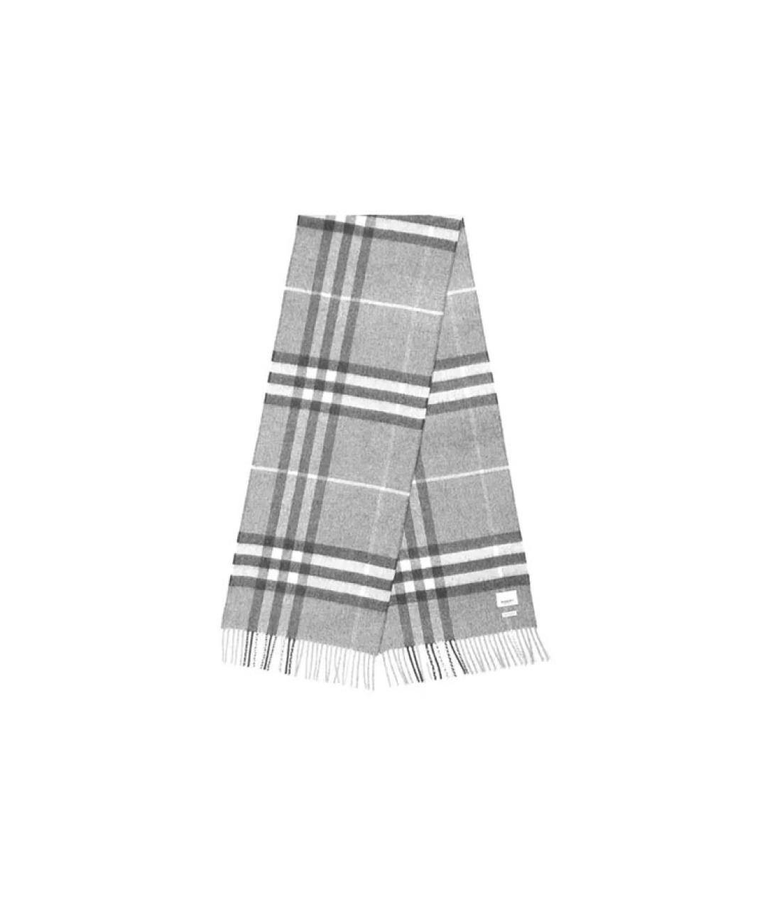 BURBERRY Серый кашемировый шарф, фото 2