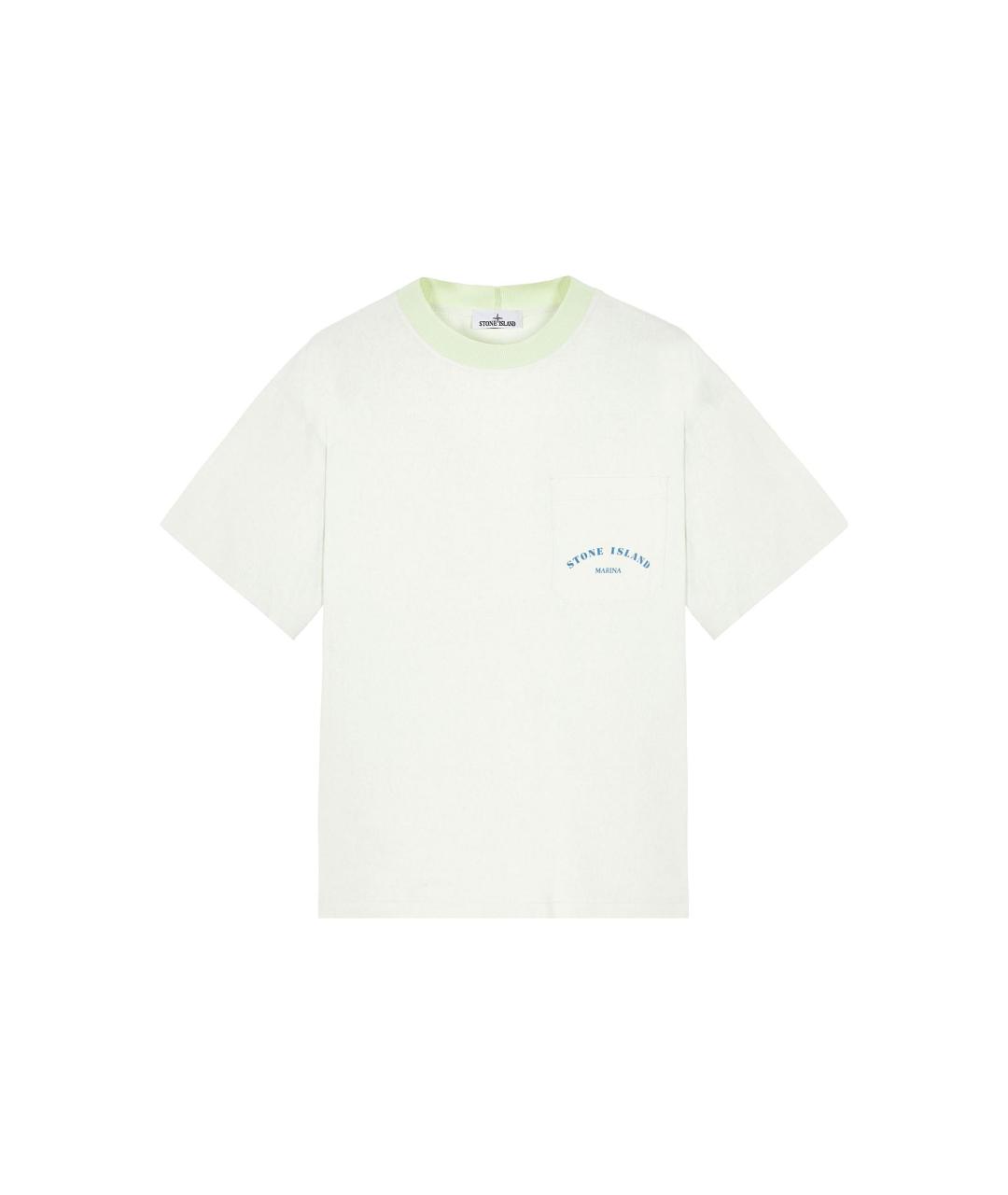 STONE ISLAND Зеленая хлопковая футболка, фото 3