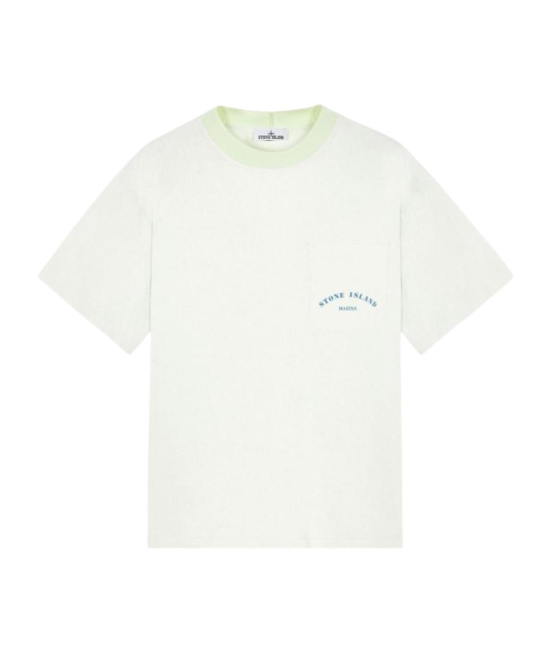 STONE ISLAND Зеленая хлопковая футболка, фото 1