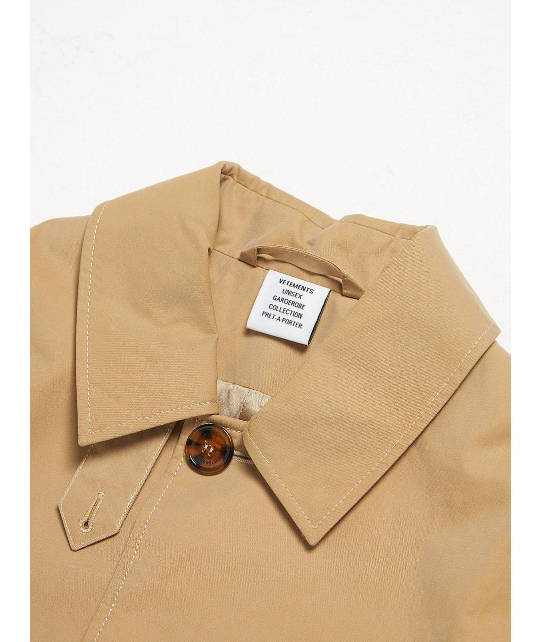 VETEMENTS Бежевое хлопковое пальто, фото 3