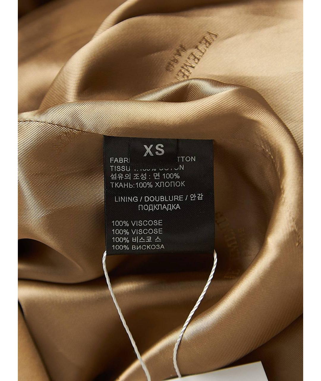 VETEMENTS Бежевое хлопковое пальто, фото 4