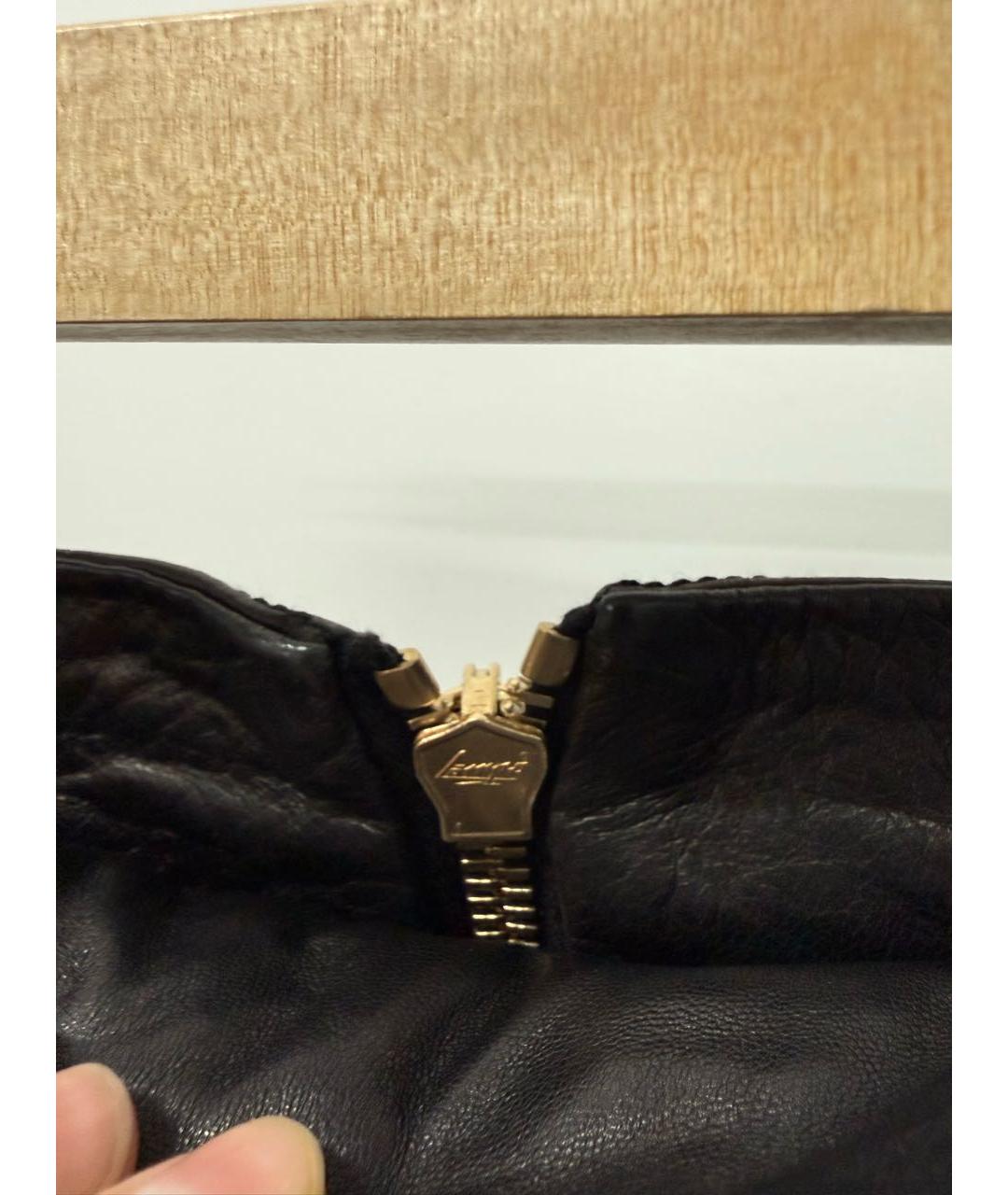 BALMAIN Черная кожаная юбка мини, фото 4