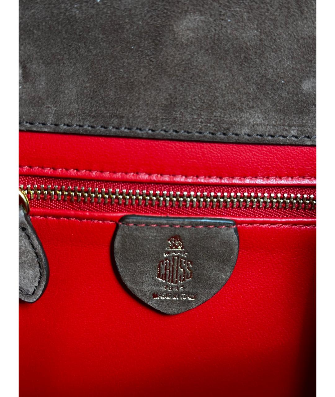 MARK CROSS Коричневая замшевая сумка с короткими ручками, фото 7