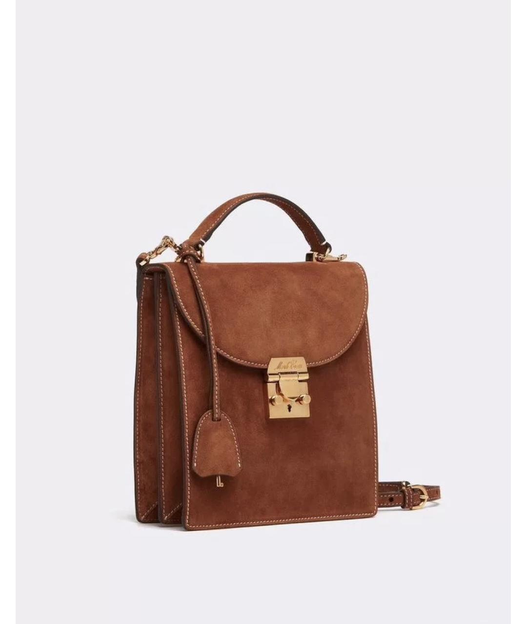MARK CROSS Коричневая замшевая сумка с короткими ручками, фото 10