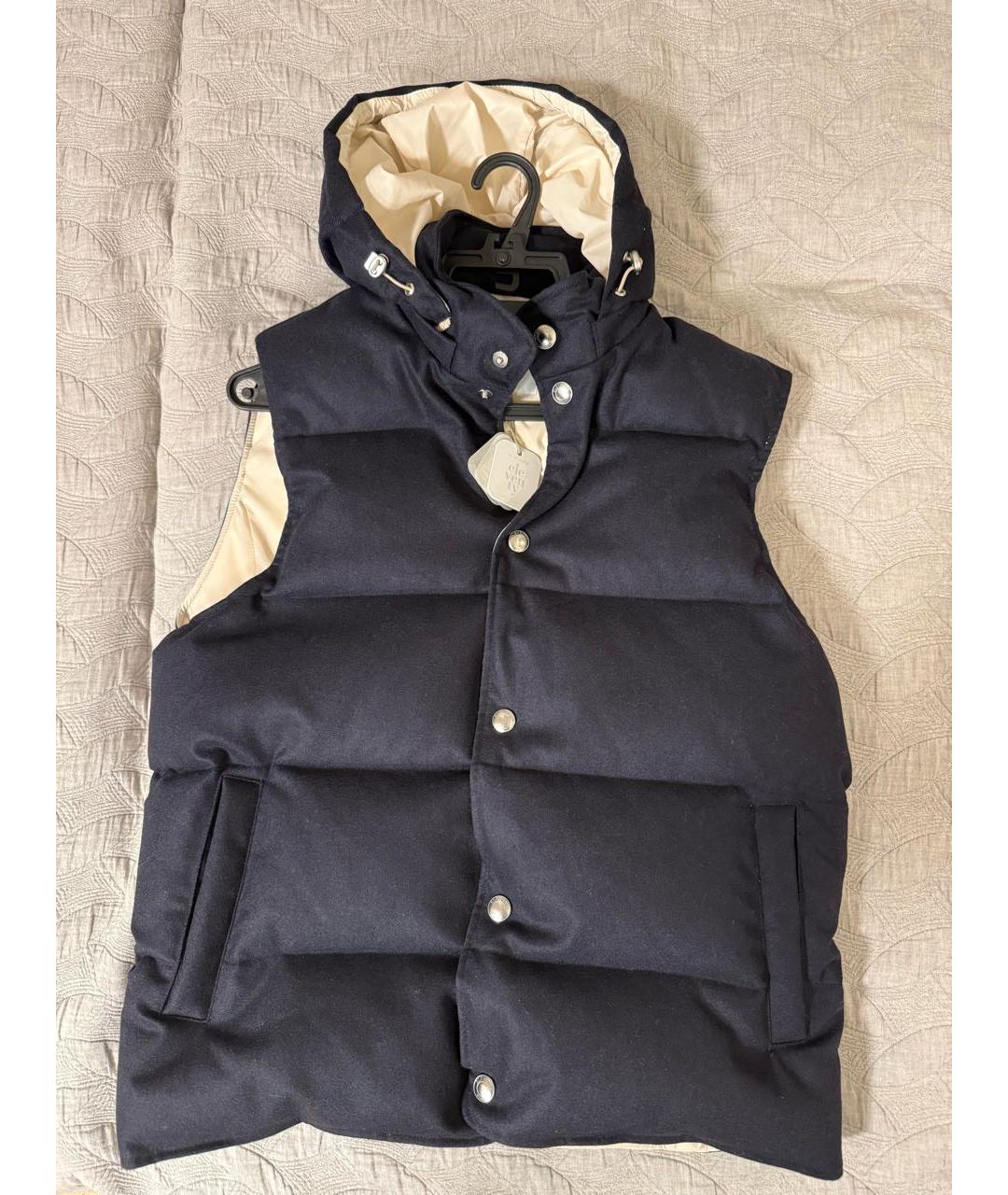 ELEVENTY Темно-синий шерстяной жилет, фото 3