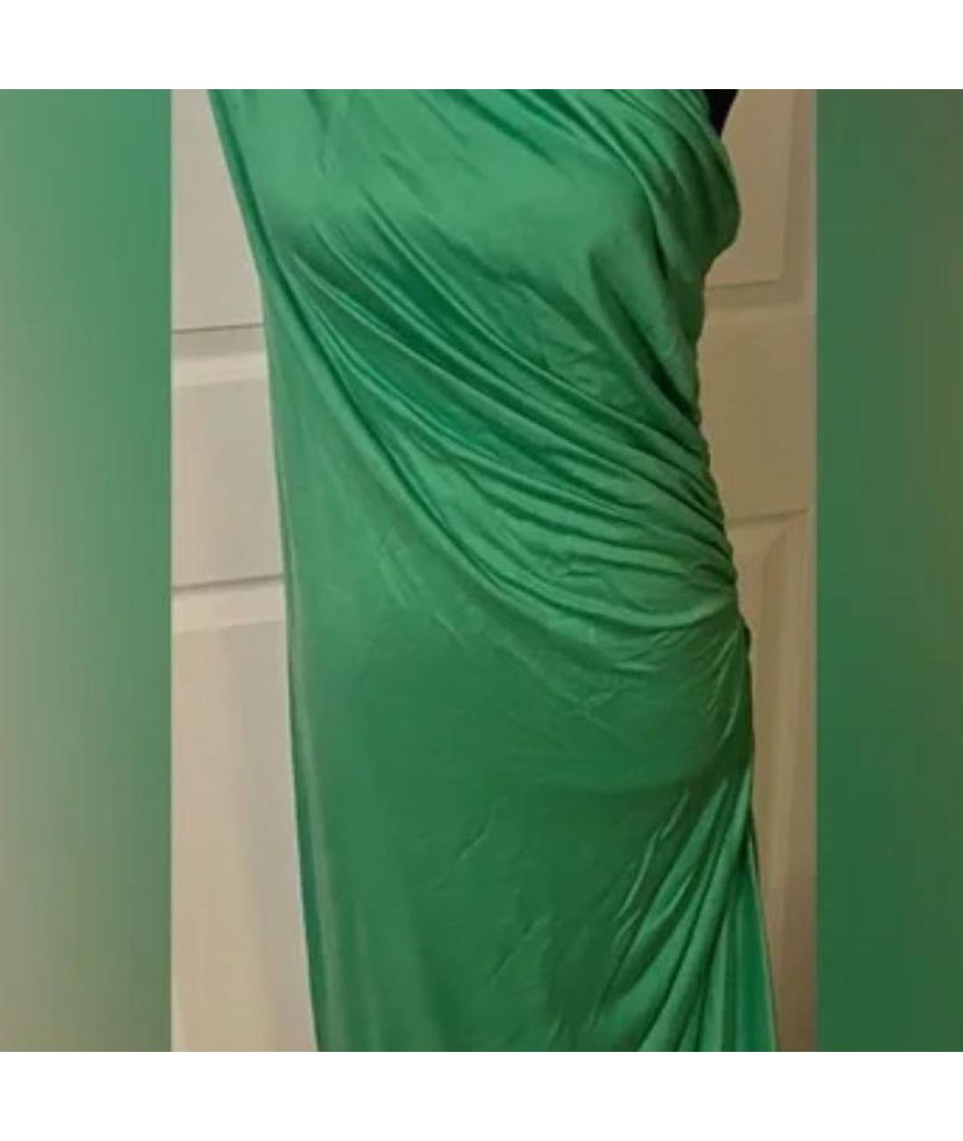 RALPH LAUREN Зеленые хлопковое коктейльное платье, фото 4